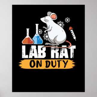 Labrador Rat on Duty Science Mäuse Design Shirt Poster