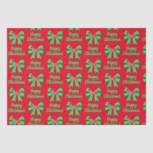 Labrador Red Christmas Silhouette Dog & Green Bow Seidenpapier