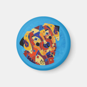 Labrador Retreiver auf einem Magneten Magnet