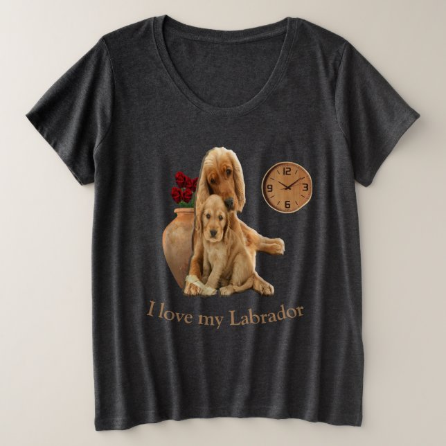 Labrador Retrieever Große Größe T-Shirt (Design vorne)