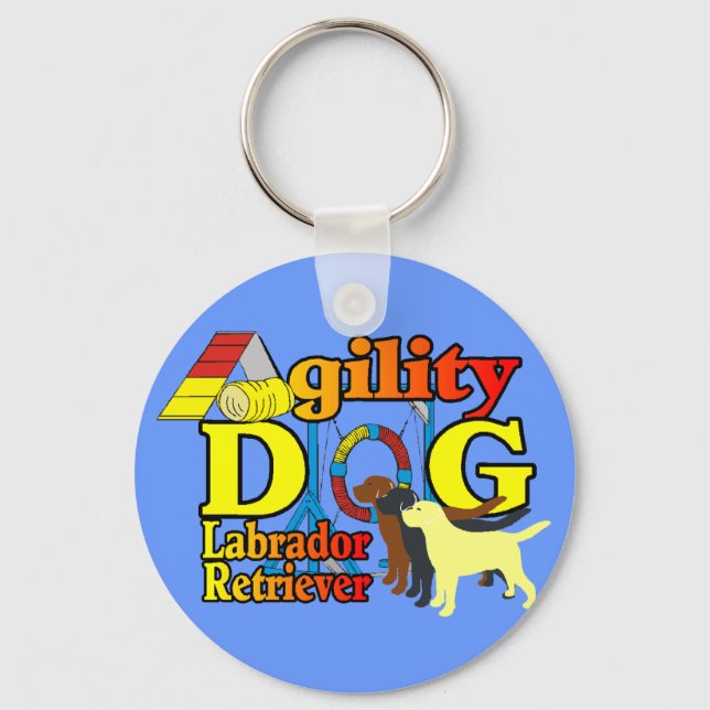 Labrador Retriever Agility Schlüsselanhänger (Vorderseite)