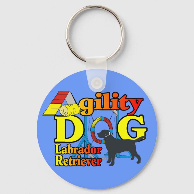 Labrador Retriever Agility Shirts Geschenke Schlüsselanhänger (Vorderseite)
