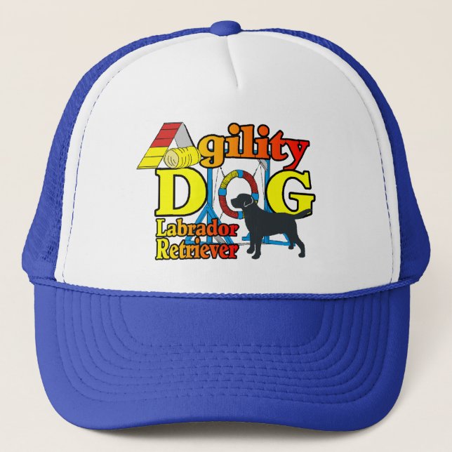 Labrador Retriever Agility Shirts Geschenke Truckerkappe (Vorderseite)