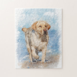 Labrador Retriever am Strand Puzzle
