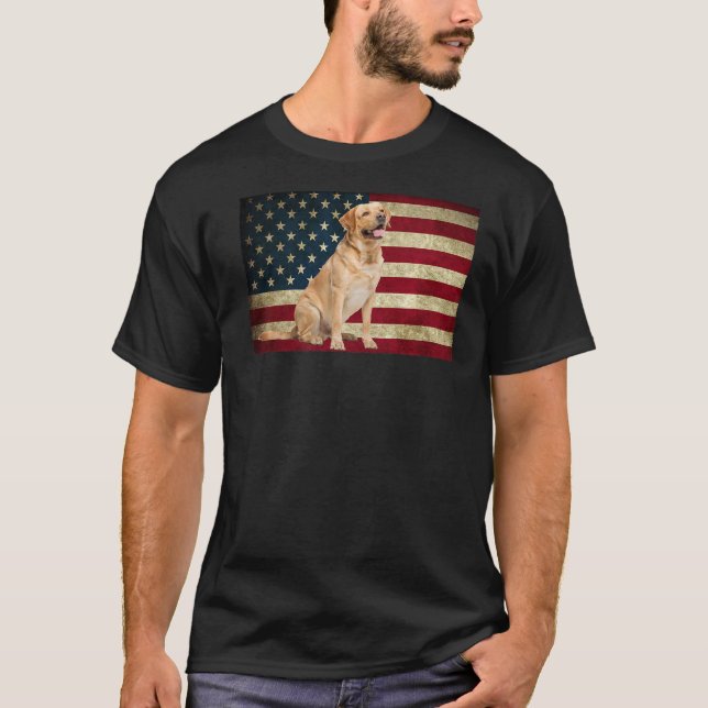 Labrador retriever American Flag labdog Animal T-Shirt (Vorderseite)
