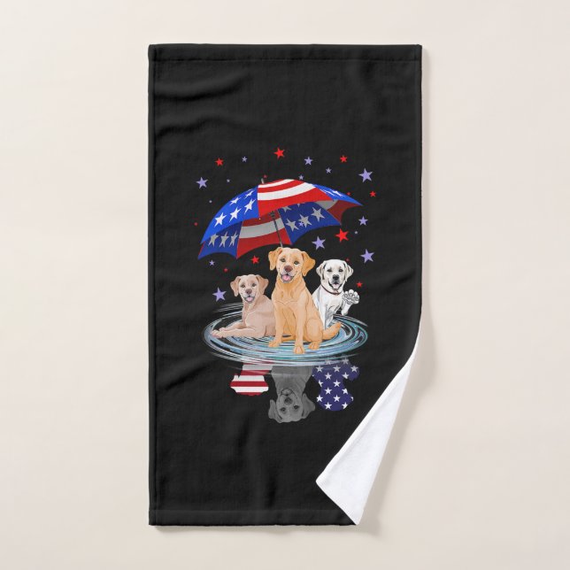 Labrador Retriever American Flag Shadow Handtuch (Handtuch)