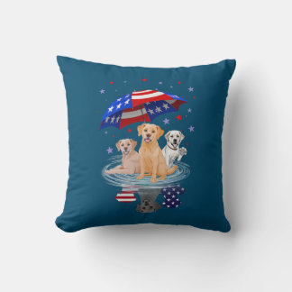 Labrador Retriever American Flag Shadow Kissen