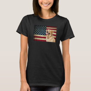 Labrador Retriever Amerikanische Flagge Labra Hund T-Shirt