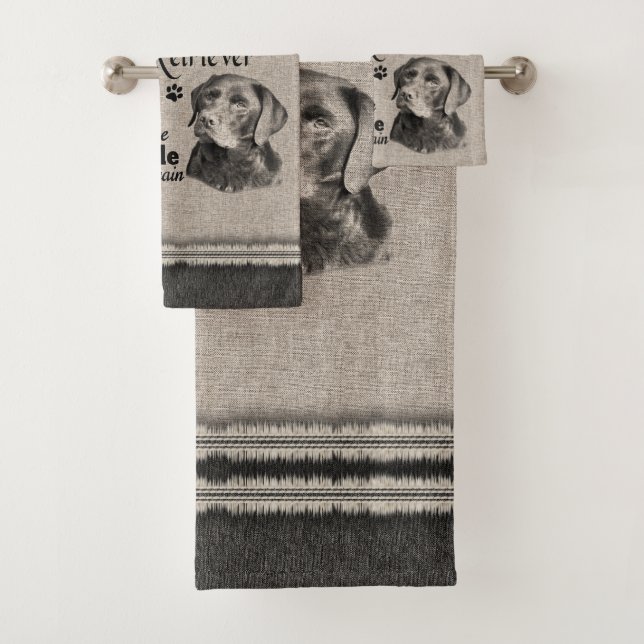 Labrador Retriever art, wenn alles versage Zitat Badhandtuch Set (Insitu)