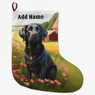 Labrador Retriever auf dem Bauernhof Großer Weihnachtsstrumpf