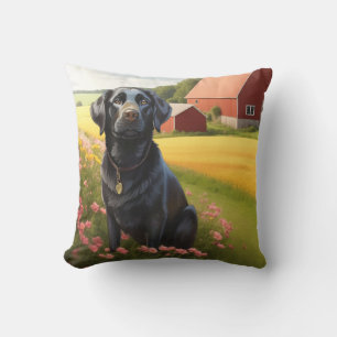 Labrador Retriever auf dem Bauernhof Kissen