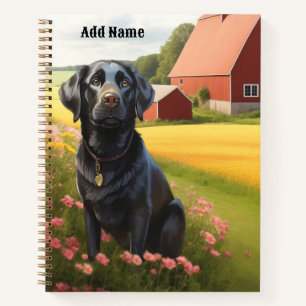 Labrador Retriever auf dem Bauernhof Notizbuch