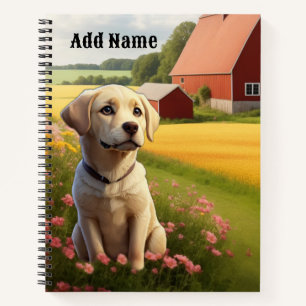 Labrador Retriever auf dem Bauernhof Notizbuch