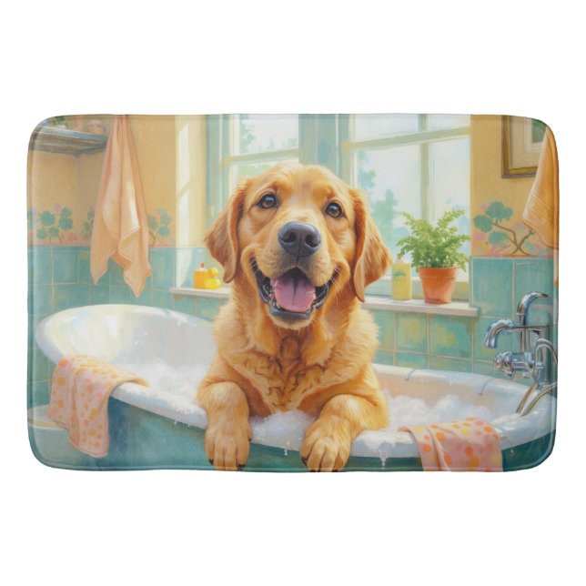 Labrador Retriever Badzeit Glückliche Badezimmer D Badematte (Vorderseite)