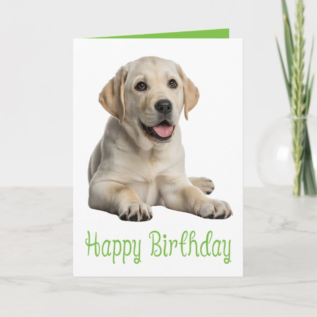 Labrador Retriever Birthday Gelbe Labrador Welpenh Karte (Vorderseite)