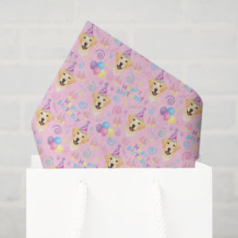 Labrador Retriever Birthday Tissue Paper in Pink Seidenpapier