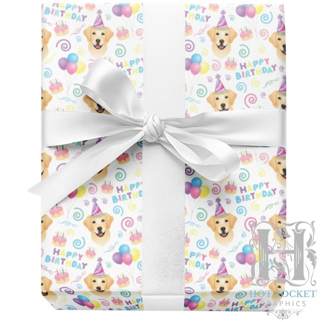 Labrador Retriever Birthday Wrapping Paper Geschenkpapier (Von Creator hochgeladen)