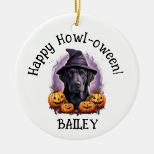 Labrador Retriever Black Lab Halloween Keramik Ornament