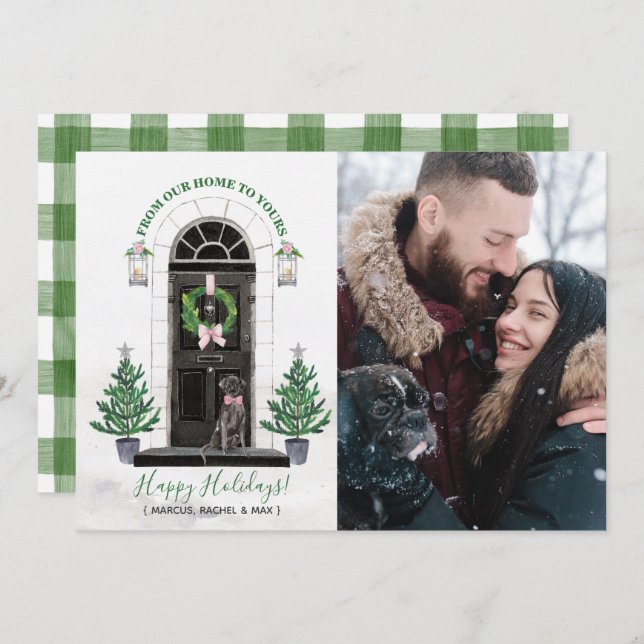 Labrador Retriever Black Lab Holiday Photo Card Einladung (Vorne/Hinten)