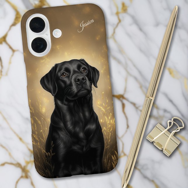 Labrador Retriever Black Lab Personalisiert Case-Mate iPhone Hülle (Labrador Retriever Black Lab Personalized Case-Mate iPhone Case)