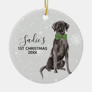 Labrador Retriever Black Lab Weihnachten Keramik Ornament