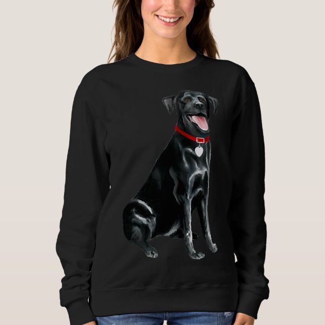 Labrador Retriever Black Laughing Sweatshirt (Vorderseite)