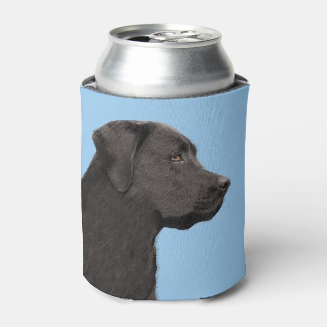 Labrador Retriever Black Painting Original Dog Art Dosenkühler (Kanne Vorderseite)