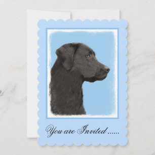 Labrador Retriever Black Painting Original Dog Art Einladung