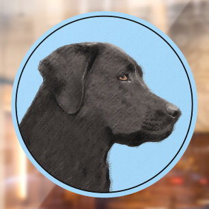 Labrador Retriever Black Painting Original Dog Art Fensteraufkleber