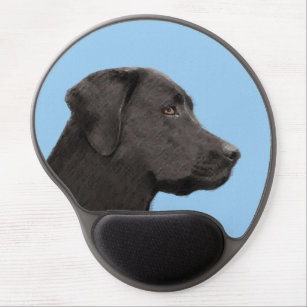Labrador Retriever Black Painting Original Dog Art Gel Mousepad