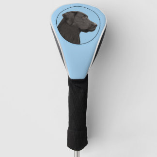 Labrador Retriever Black Painting Original Dog Art Golf Headcover
