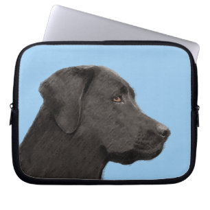 Labrador Retriever Black Painting Original Dog Art Laptopschutzhülle