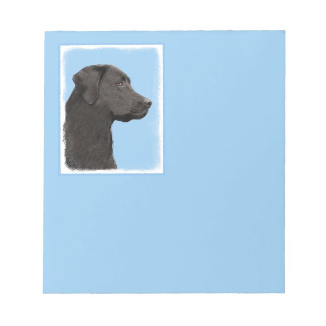 Labrador Retriever Black Painting Original Dog Art Notizblock (Vorderseite)