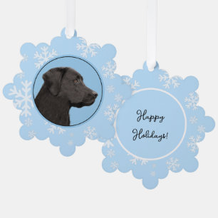 Labrador Retriever Black Painting Original Dog Art Ornament Karte