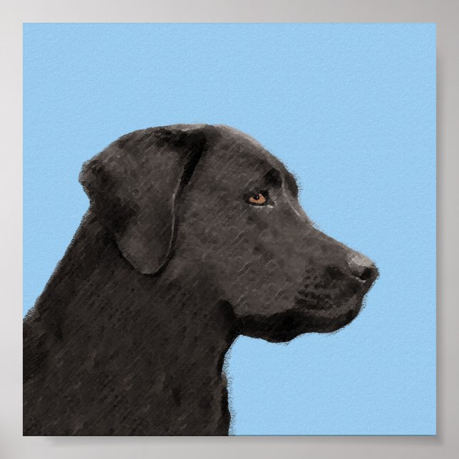 Labrador Retriever Black Painting Original Dog Art Poster (Vorne)
