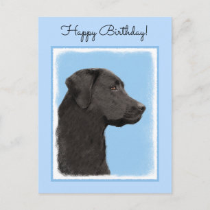 Labrador Retriever Black Painting Original Dog Art Postkarte