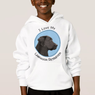 Labrador Retriever Black Painting Original Hund Ar Hoodie