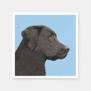 Labrador Retriever Black Painting Original Hund Ar Serviette