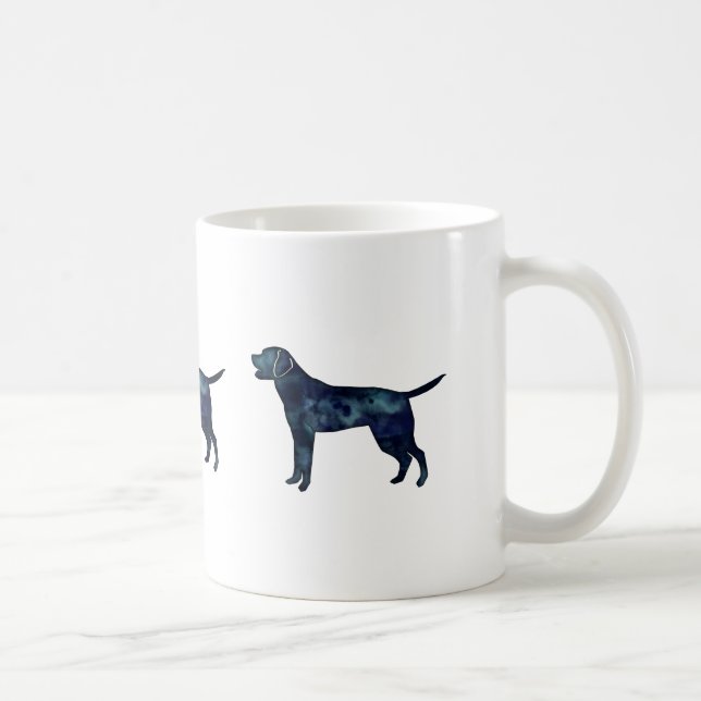 Labrador Retriever Black Watercolor Silhouette Tasse (Rechts)