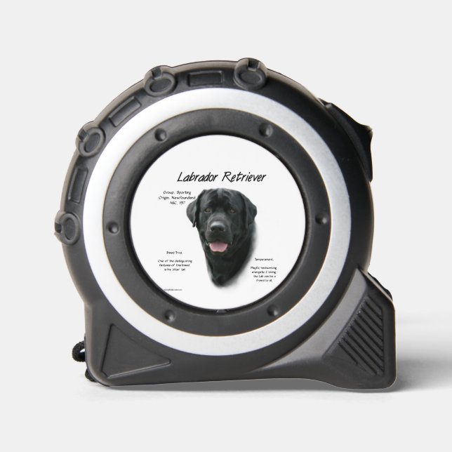 Labrador Retriever (blk) History Design Maßband (Vorderseite)