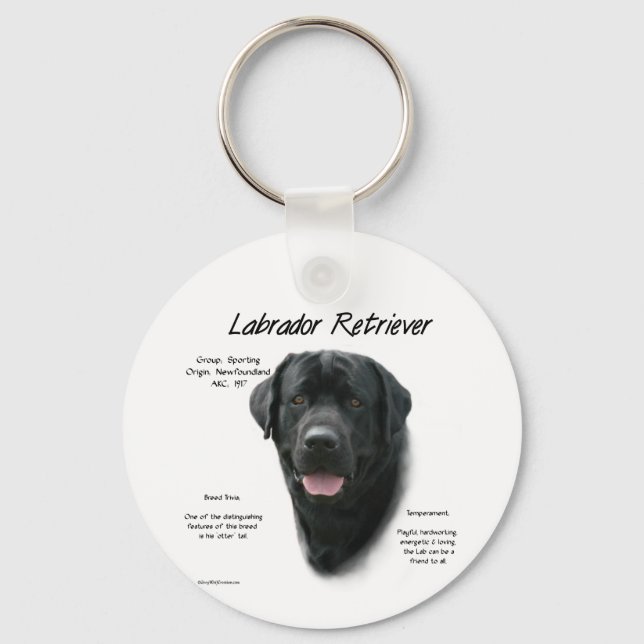 Labrador Retriever (blk) History Design Schlüsselanhänger (Vorderseite)