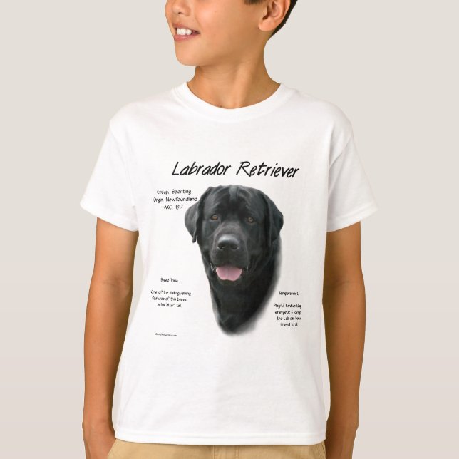 Labrador Retriever (blk) History Design T-Shirt (Vorderseite)