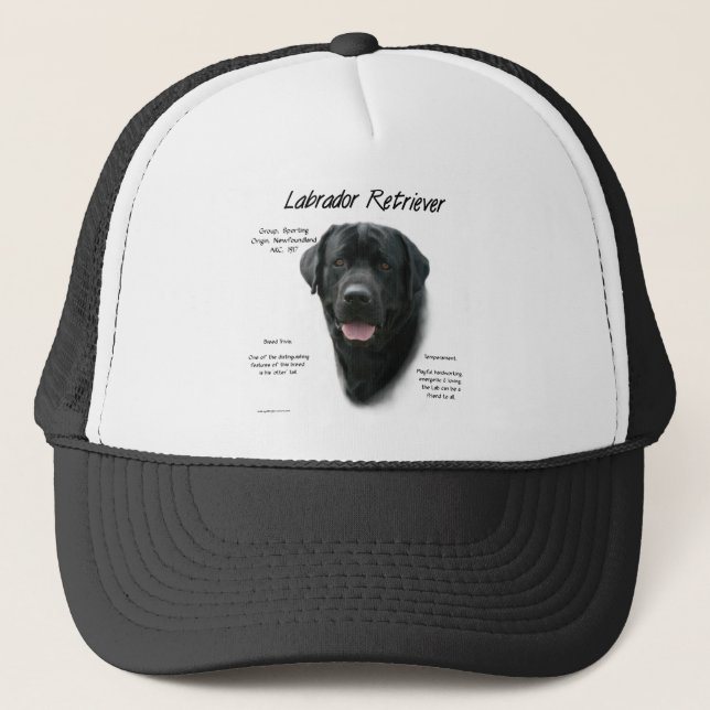 Labrador Retriever (blk) History Design Truckerkappe (Vorderseite)