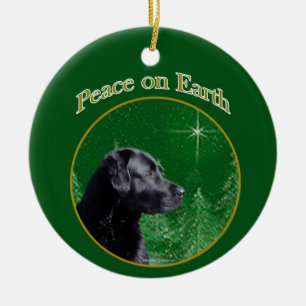 Labrador Retriever (blk) Peace Keramik Ornament