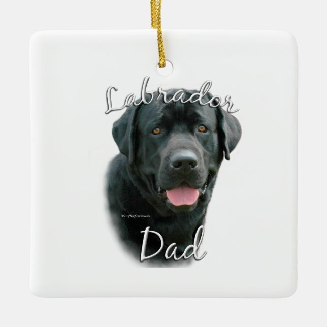 Labrador Retriever (blk) Vater 2 Keramikornament (Vorderseite)