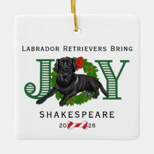 Labrador Retriever bringen Freude Keramikornament