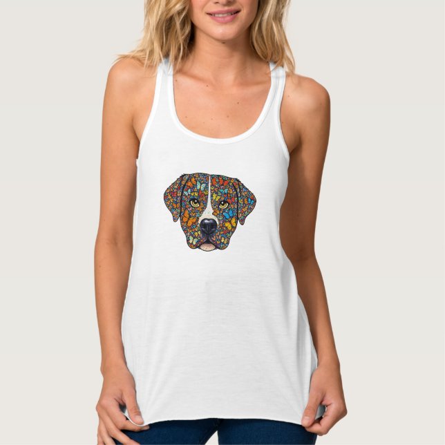 Labrador Retriever Butterfly Kaleidoscope Portrait Tank Top (Vorderseite)