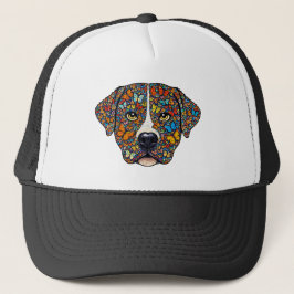 Labrador Retriever Butterfly Kaleidoscope Portrait Truckerkappe