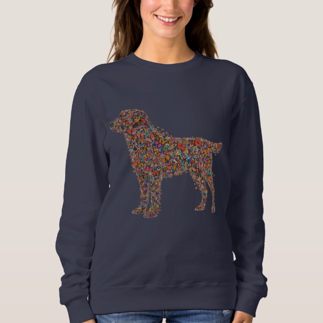 Labrador Retriever Butterfly Silhouette Dog Lover Sweatshirt (Vorderseite)