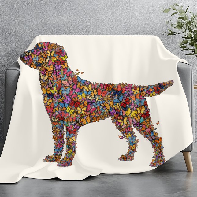 Labrador Retriever Butterfly Silhouette | Dog Mama Fleecedecke (Von Creator hochgeladen)